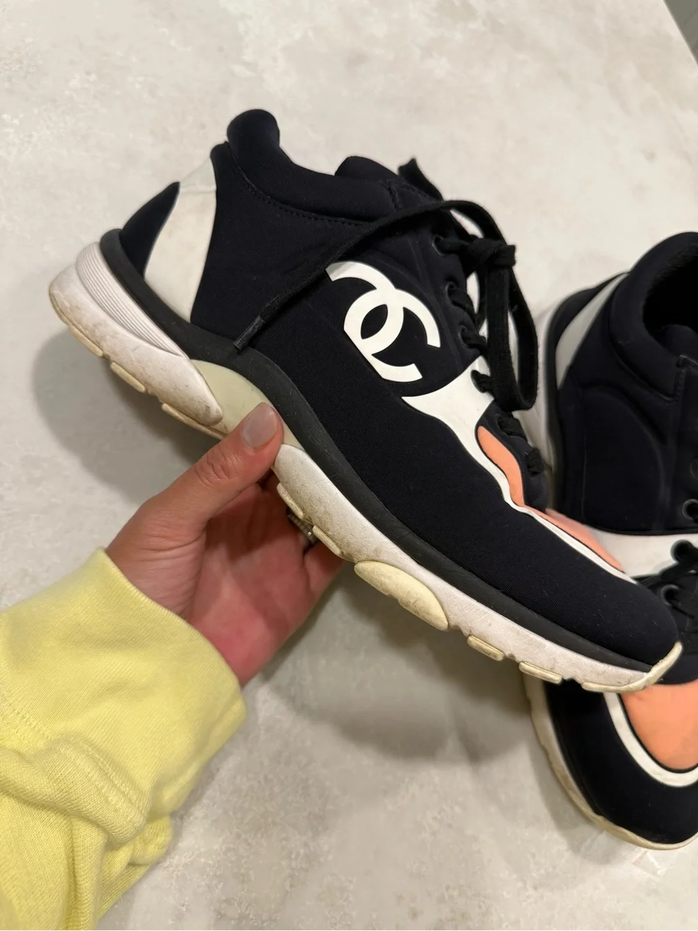Authentic CHANEL Logo Sneakers